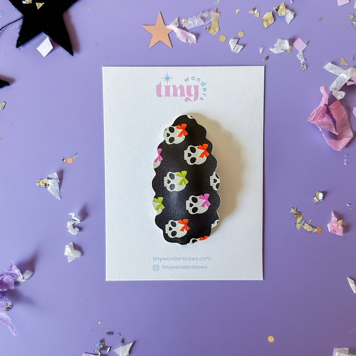 Tiny Wonders Bows - Skulls with Bows, snap clip