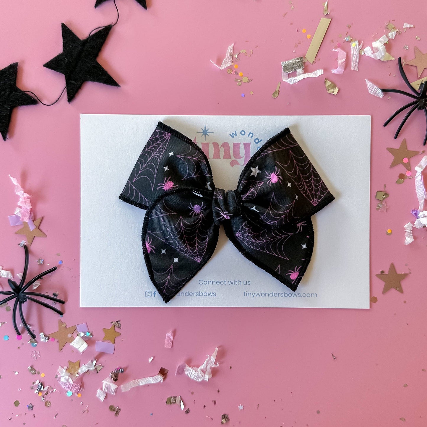 Tiny Wonders Bows - Pink Spider Webs