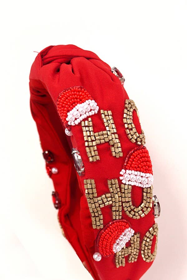 JOSSLYN by wall to wall - HO HO HO CHRISTMAS HOLIDAY SEED BEAD HEADBAND | 91H5240