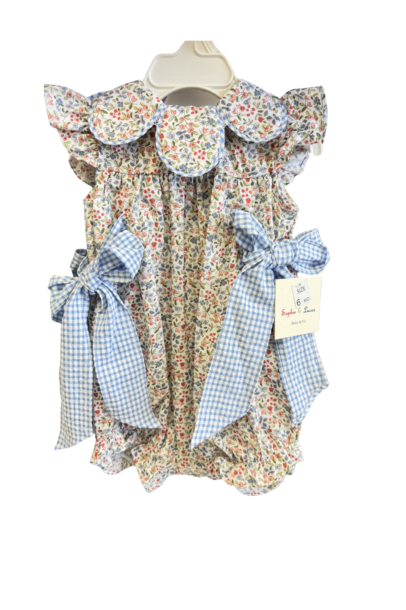 Sophie & Lucas Girl - Americana Bow Dress Blue Floral
