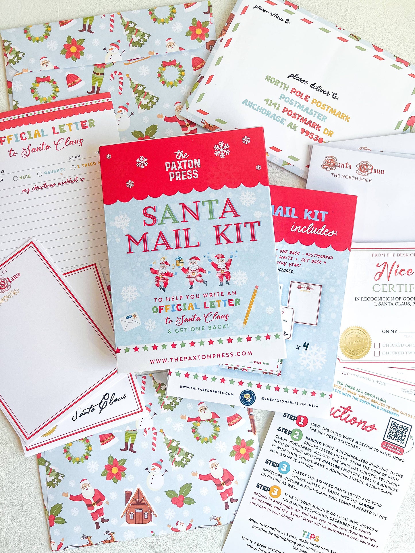 The Paxton Press - Santa Mail Kit - Christmas Writing Kit - 2024 Redesign