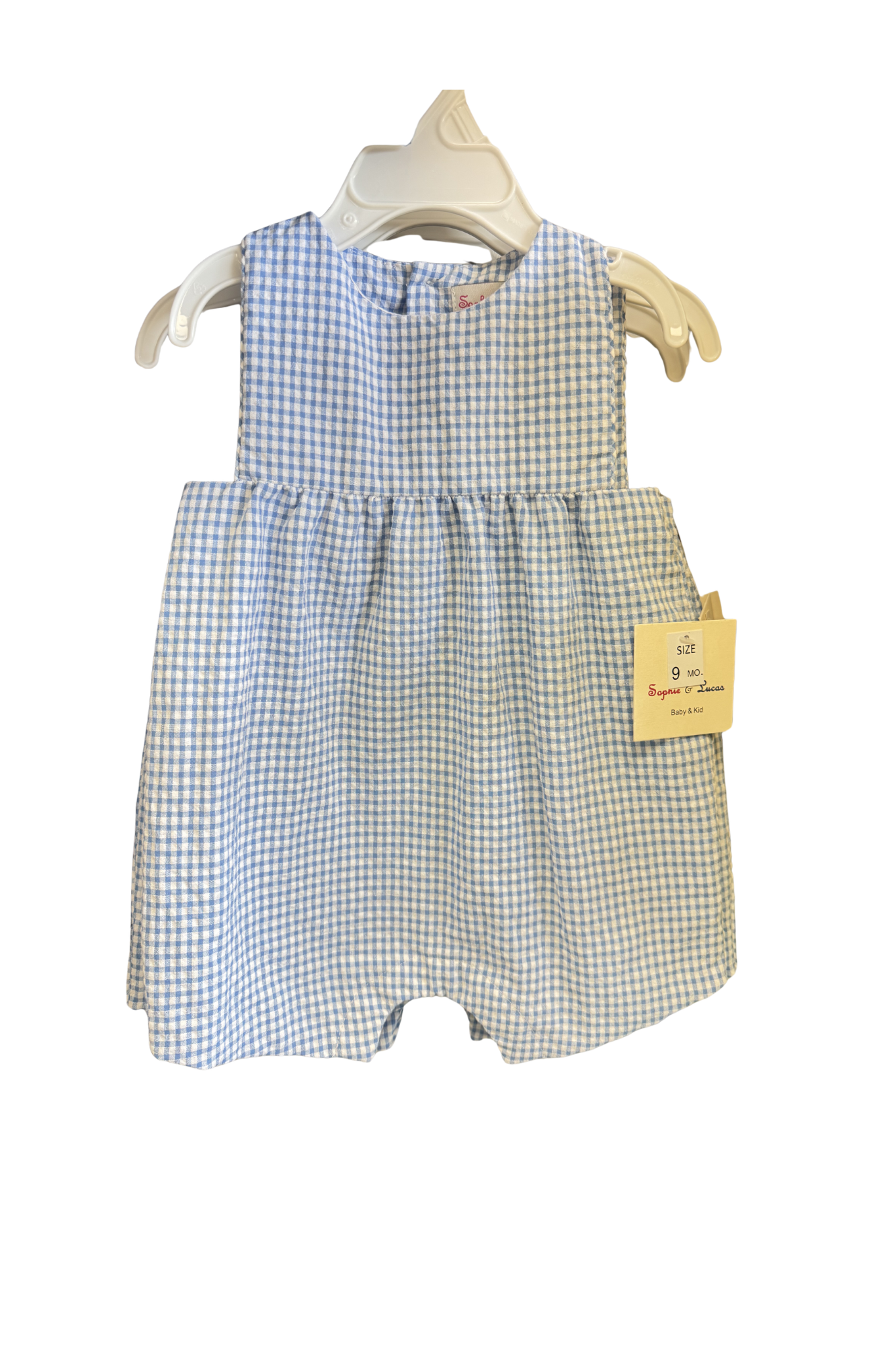 Sophie & Lucas Girl - Gingham Overall Blue