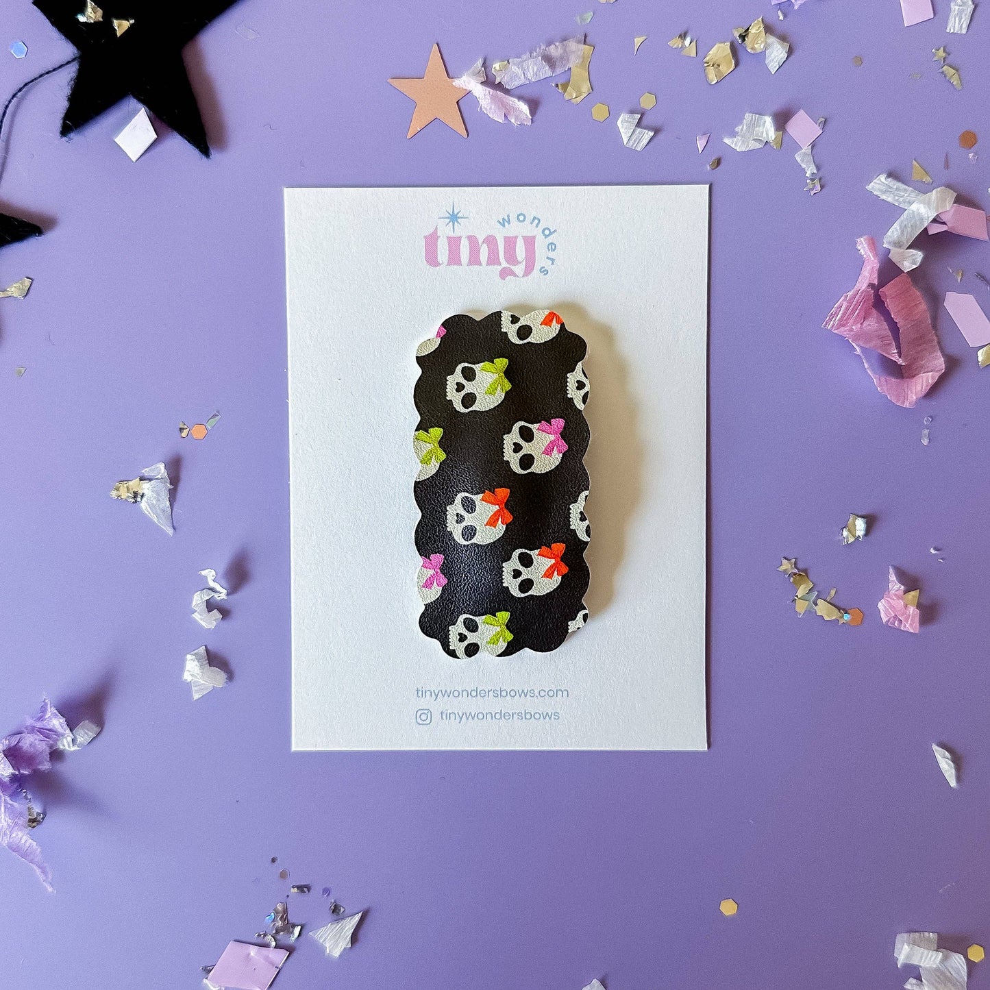 Tiny Wonders Bows - Skulls with Bows, snap clip
