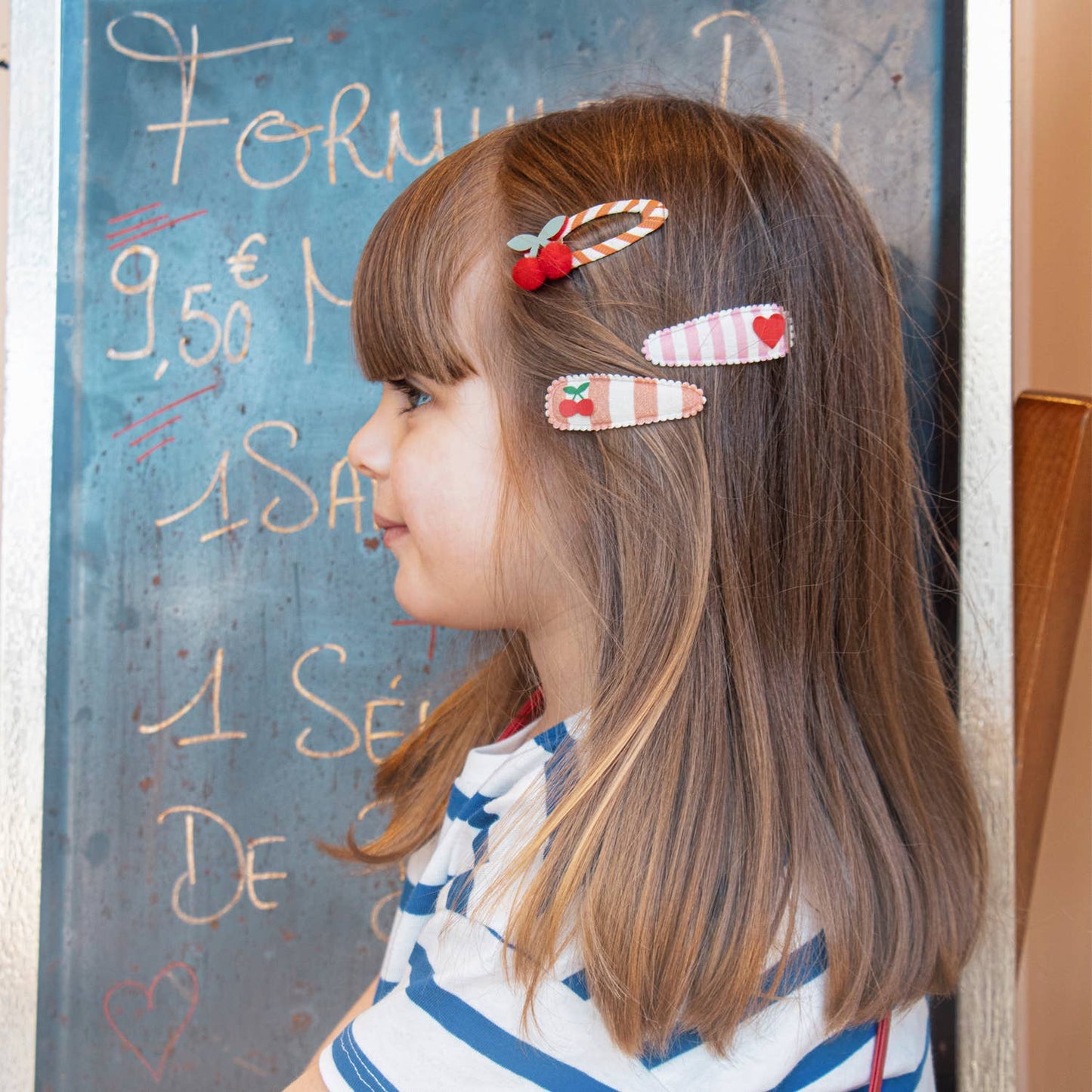 Rockahula Kids - Cherry Stripe Fabric Clip Set