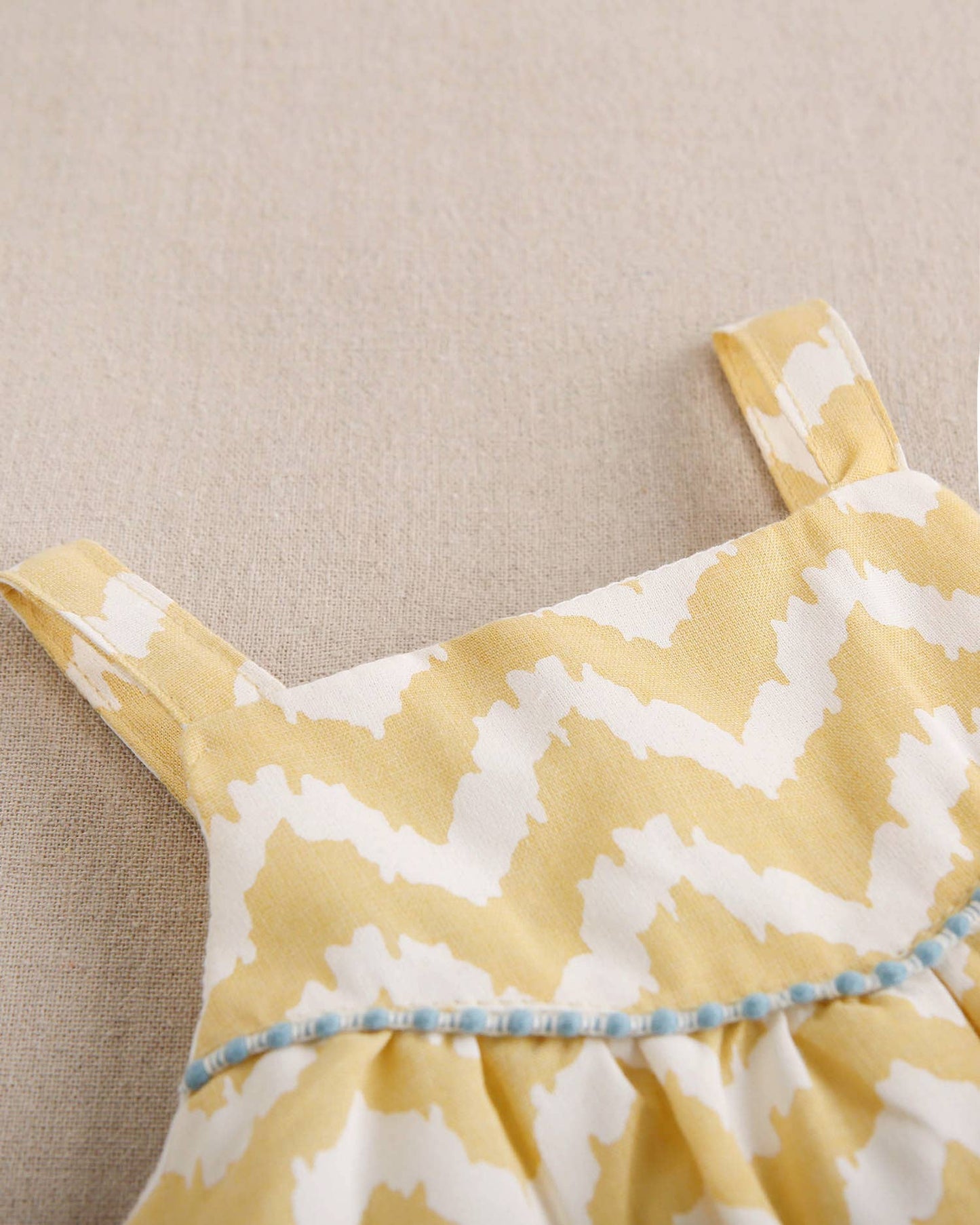 Dadati - Mustard and white zigzag baby dress with matching panties