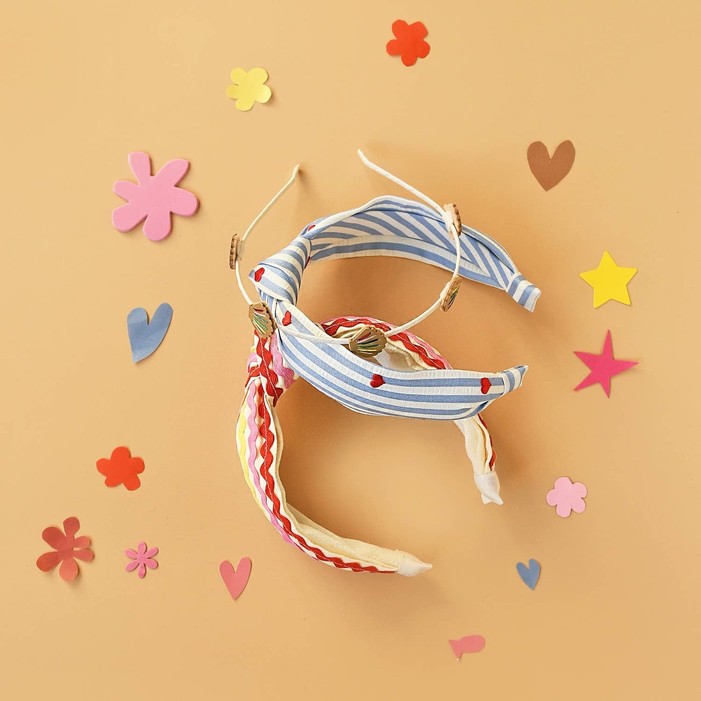Rockahula Kids - Stripy Embroidered Heart Knotted Headband