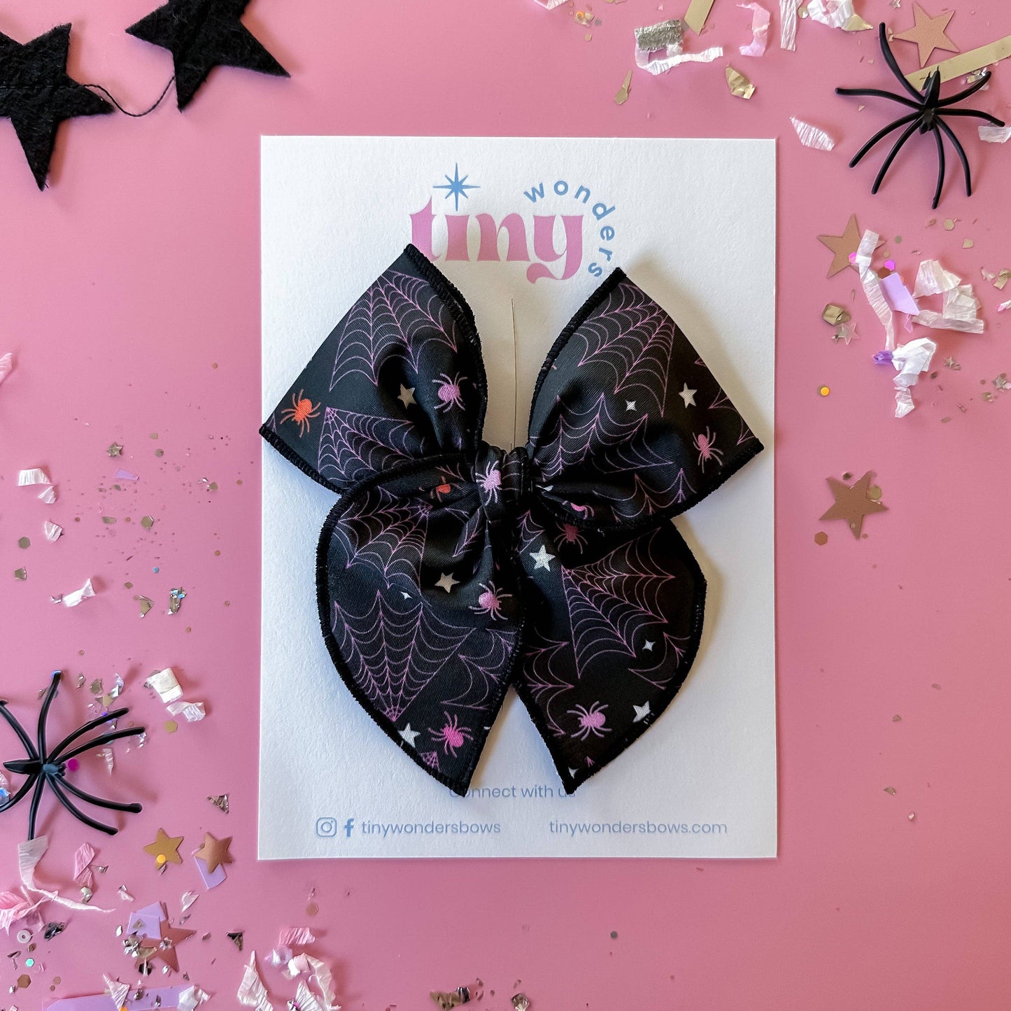 Tiny Wonders Bows - Pink Spider Webs