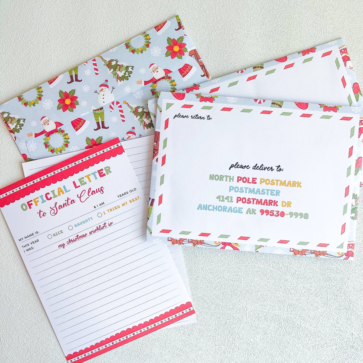 The Paxton Press - Santa Mail Kit - Christmas Writing Kit - 2024 Redesign