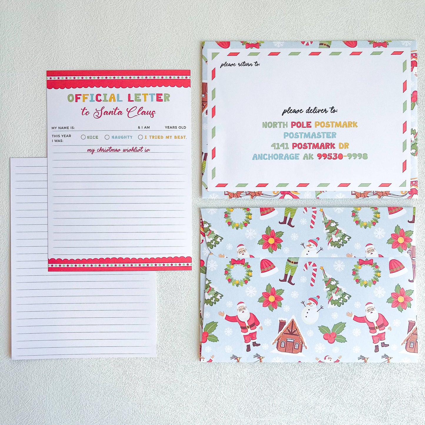 The Paxton Press - Santa Mail Kit - Christmas Writing Kit - 2024 Redesign