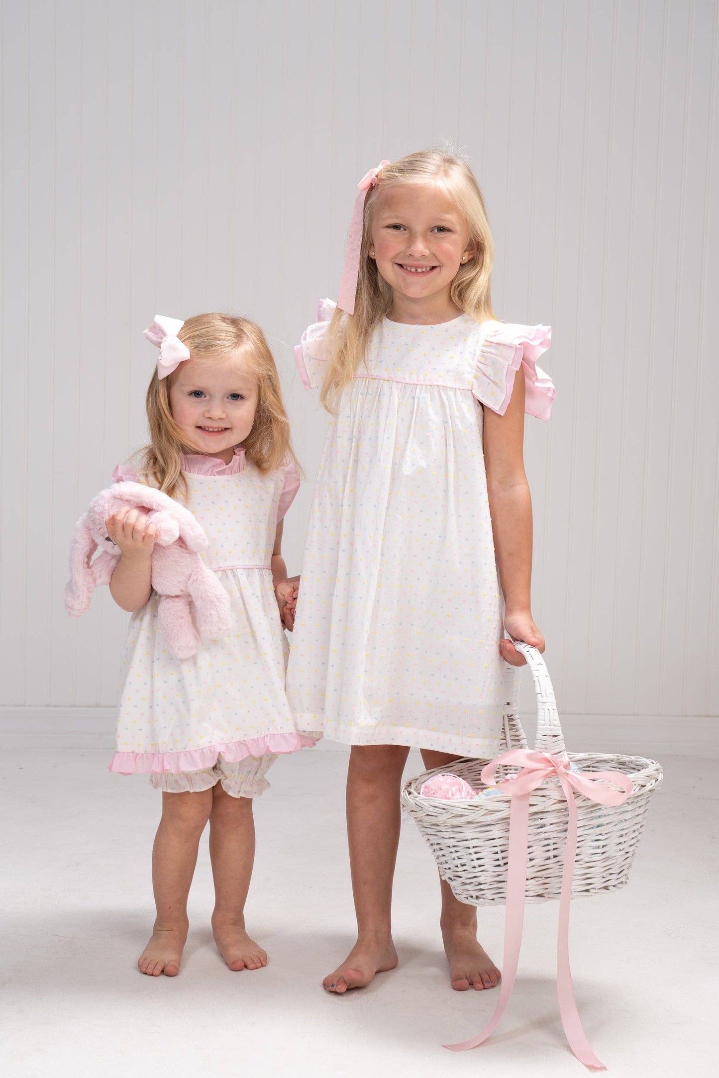 The Oaks Apparel Company - Reagan Pastel Swiss Dot Bloomer Set