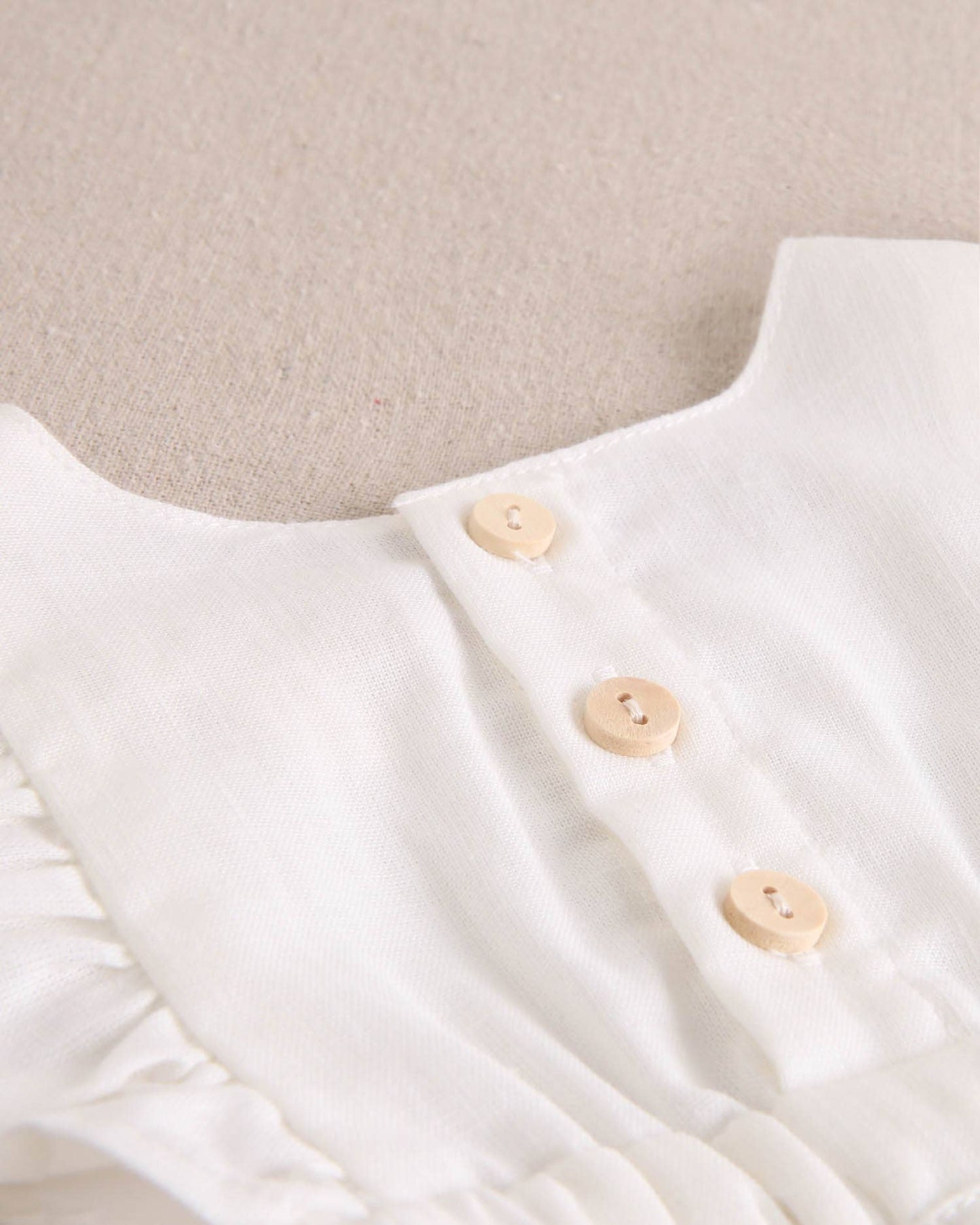Dadati - White baby girl romper with blue side bows