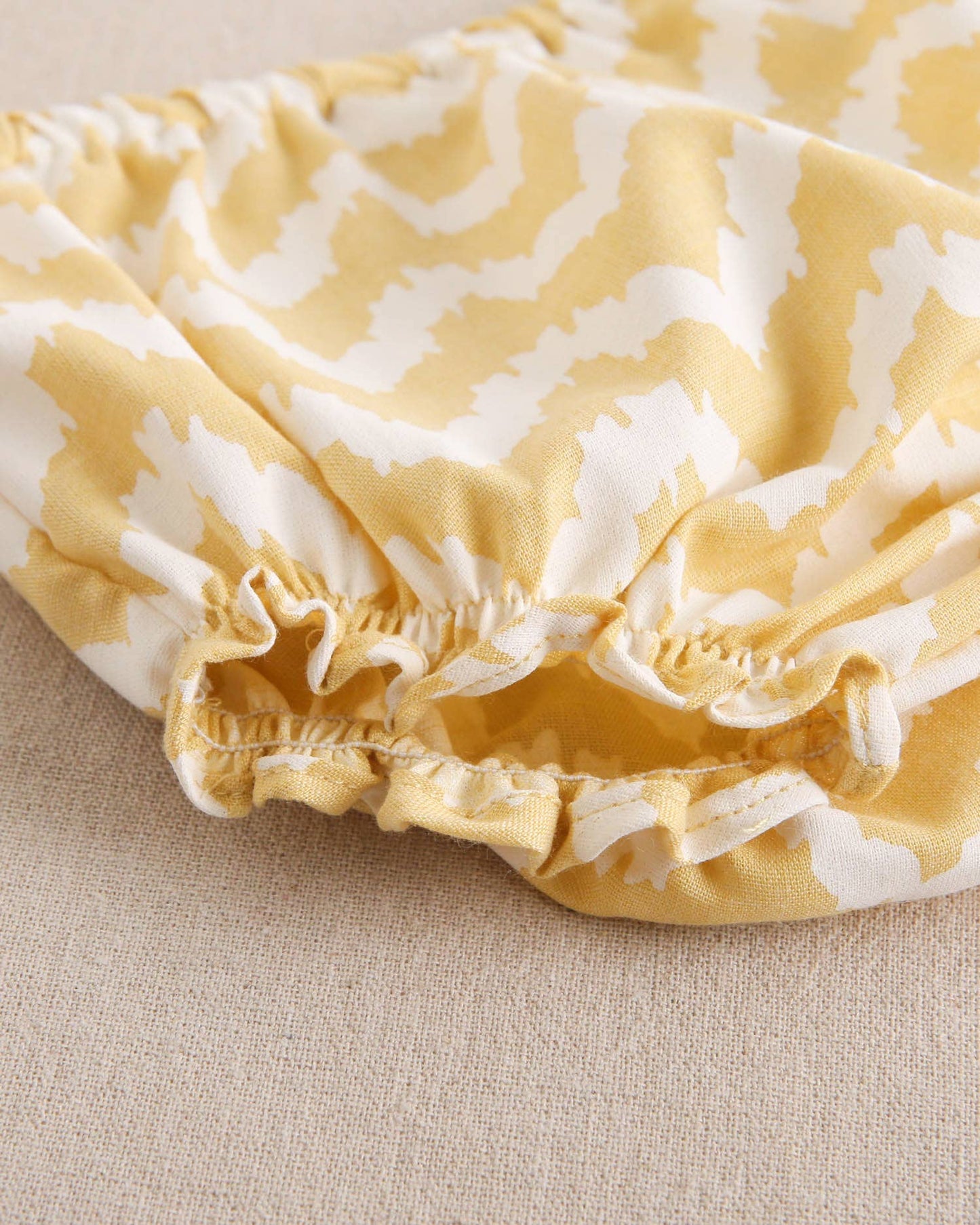 Dadati - Mustard and white zigzag baby dress with matching panties