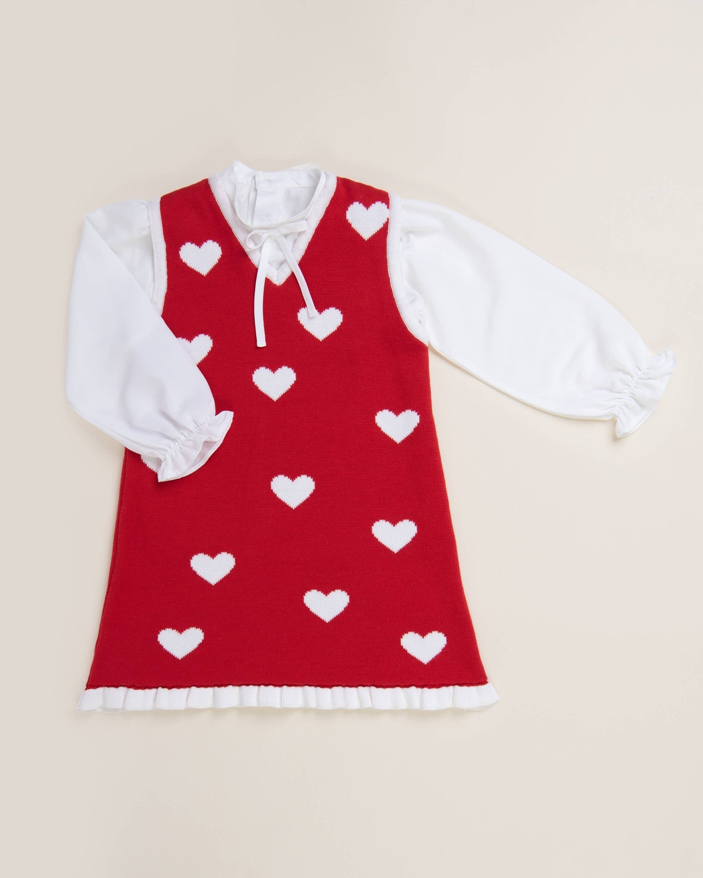 Knitted Heart Dress and Blouse