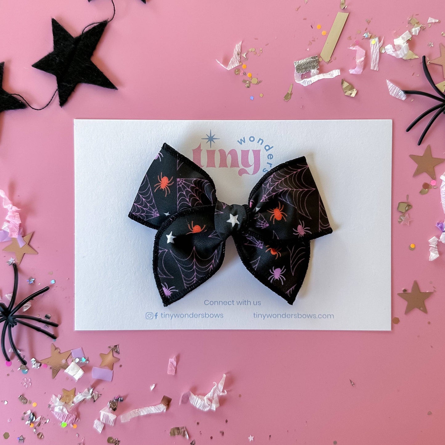 Tiny Wonders Bows - Pink Spider Webs