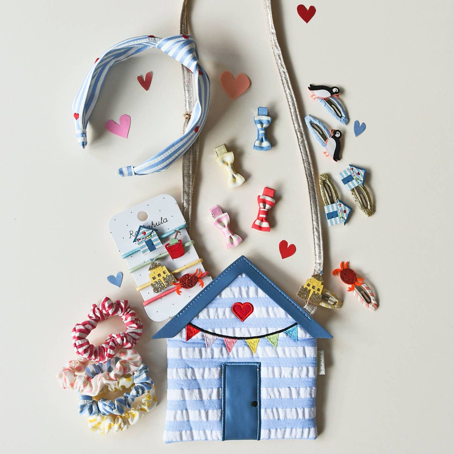 Rockahula Kids - Stripy Embroidered Heart Knotted Headband