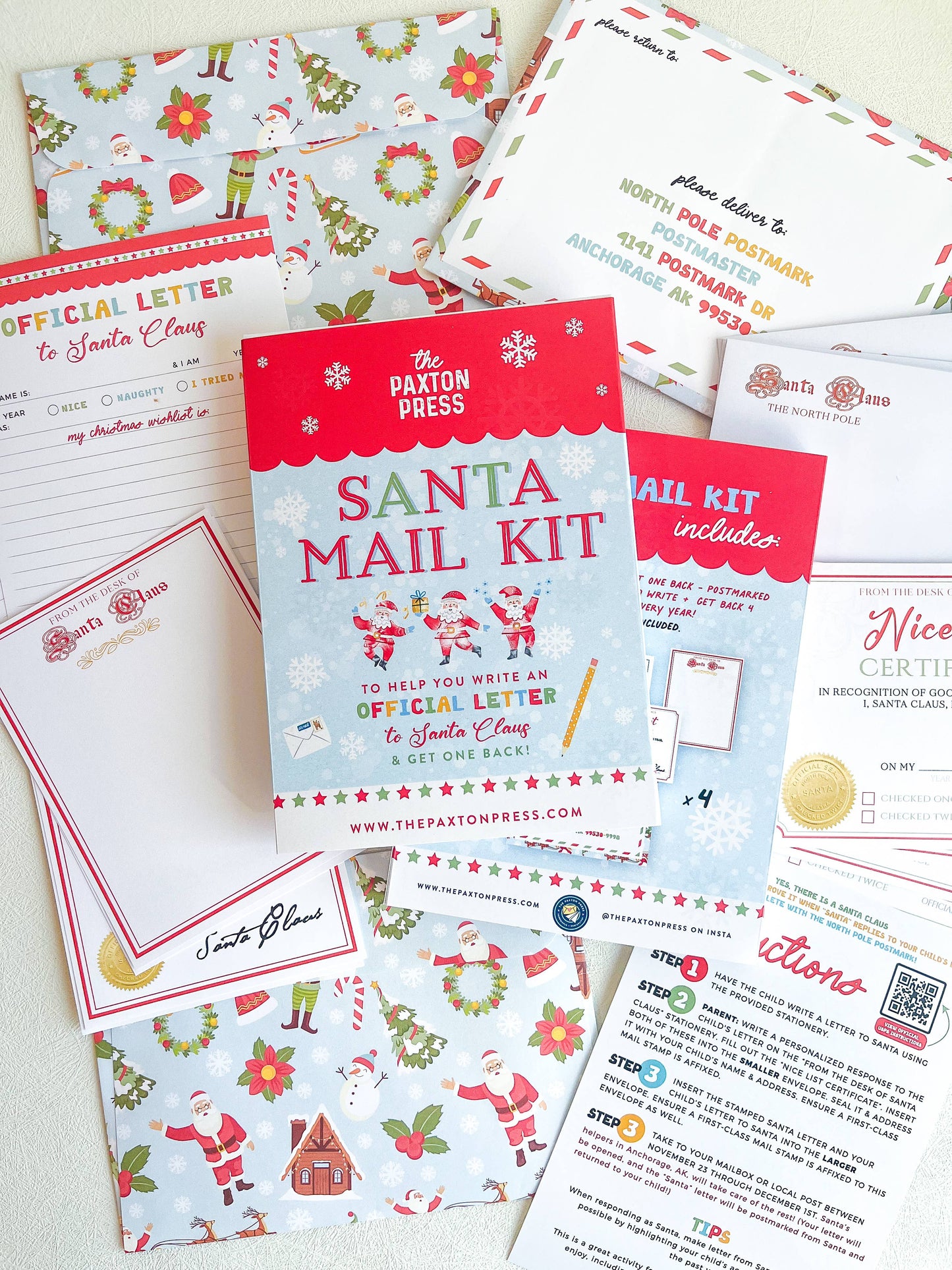 The Paxton Press - Santa Mail Kit - Christmas Writing Kit - 2024 Redesign