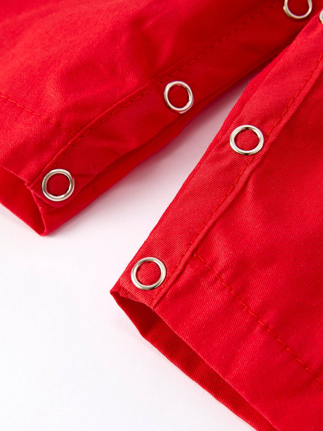 Rylee Faith Designs - Christmas Gingerbread Embroidery Red Baby Boy Romper with Bow