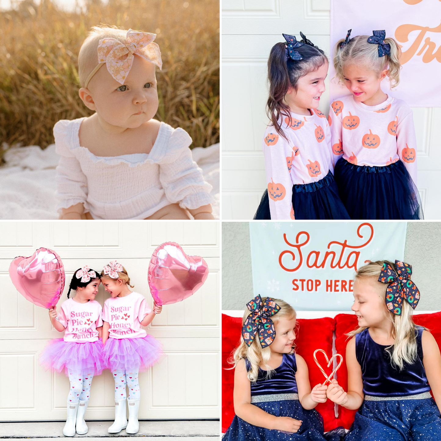 Tiny Wonders Bows - Orange and Black Gingham