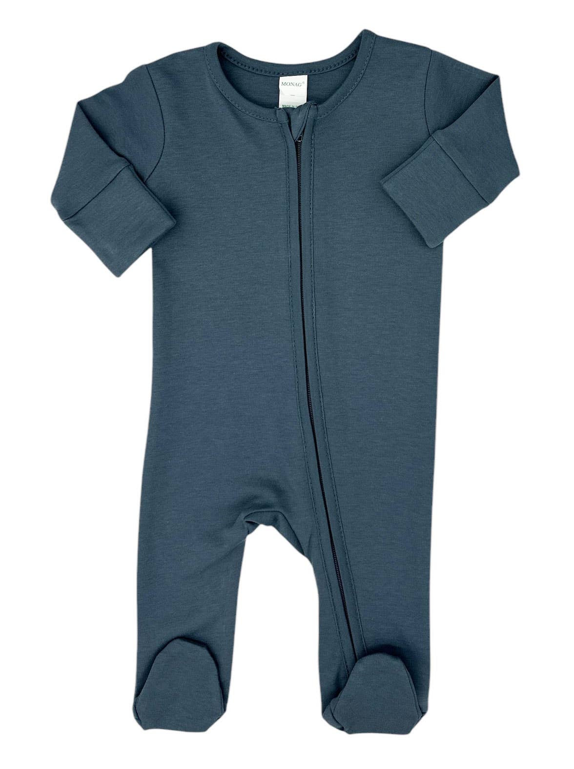MONAG - Organic Long Sleeve Baby Romper with Footie and mittens