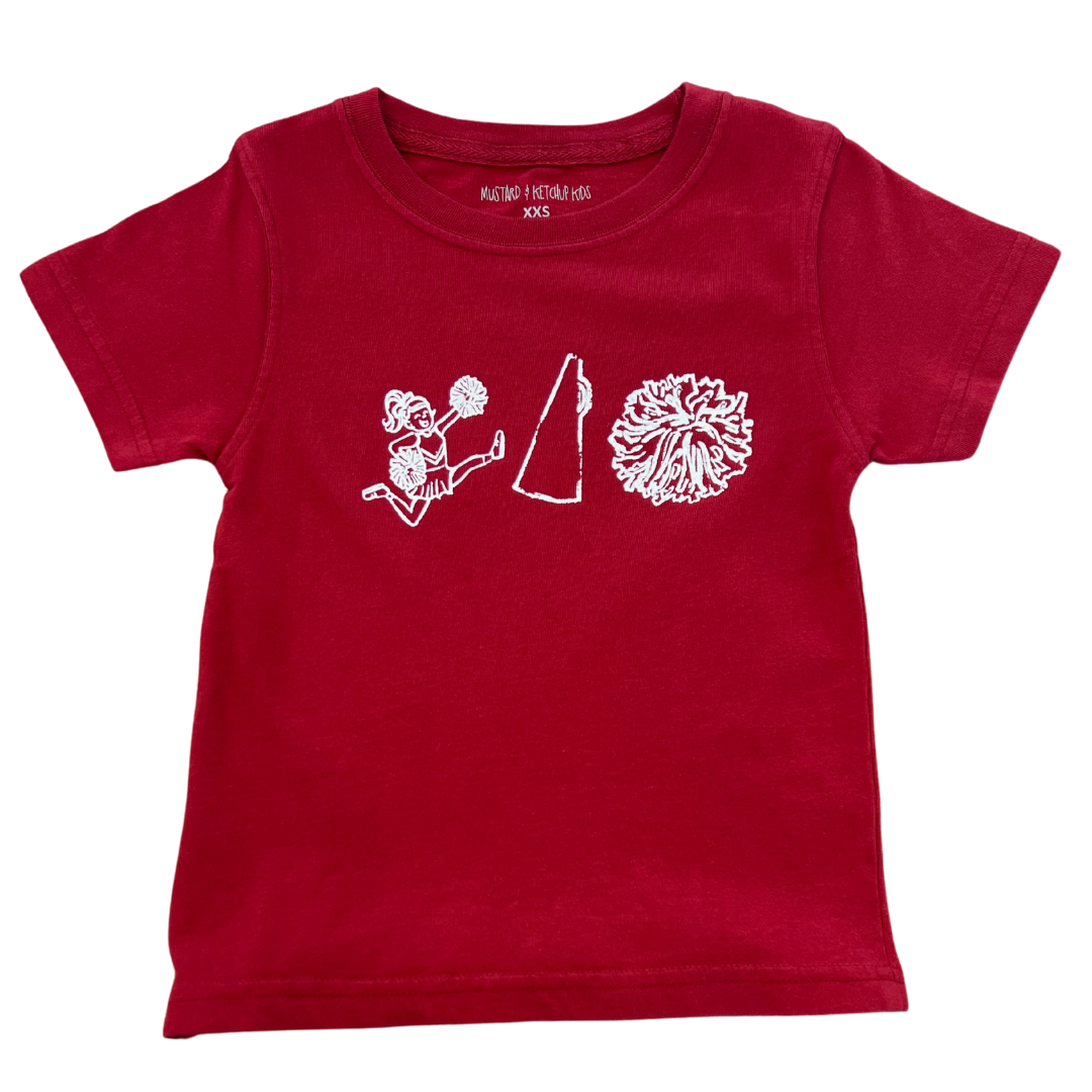 Mustard and Ketchup Kids - Short-Sleeve Maroon/White Cheer Trio