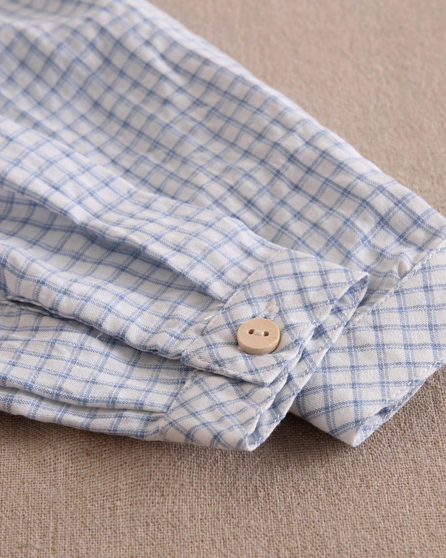 Dadati - Baby boy set light blue gingham shirt and shorts