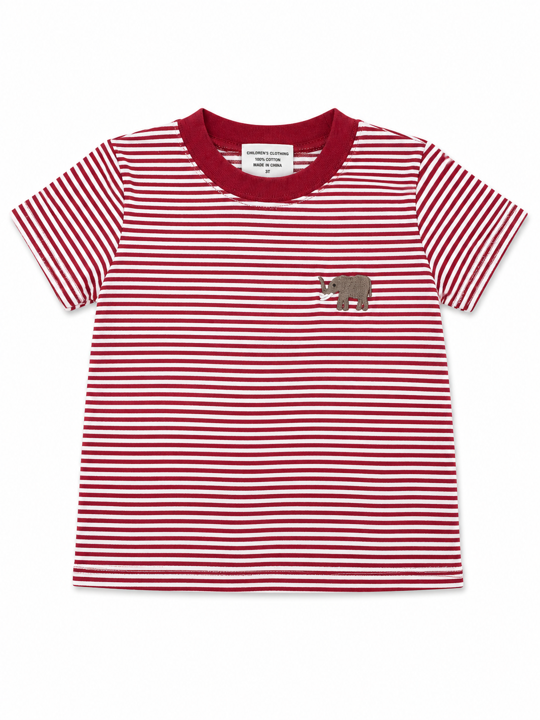 Cypress Row Boys Fan Zone Crew Tee Shirt - Dark Red - Crimson Tide Elephant
