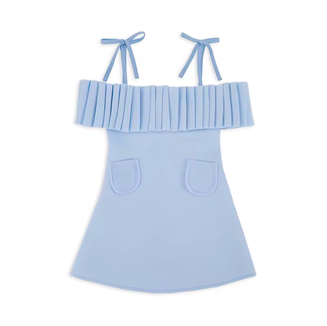 Formal Dress Blue Shoulder