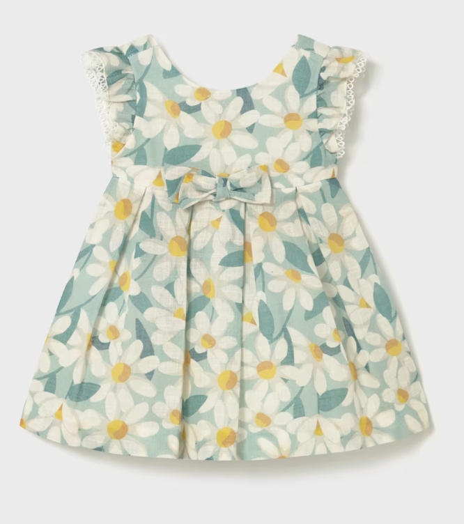 Baby Floral Print Ruffled Dress- Mayoral