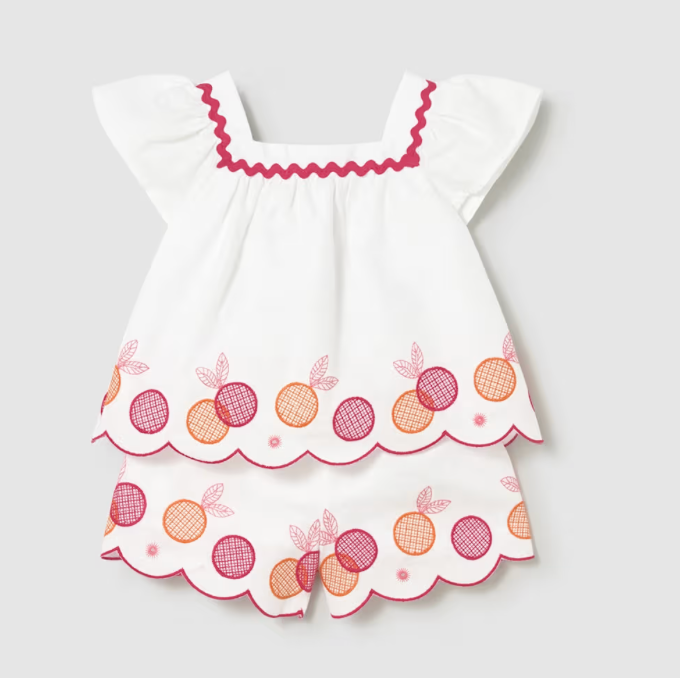 Baby Embroidered Shorts and Blouse 2-Piece Set- Mayoral