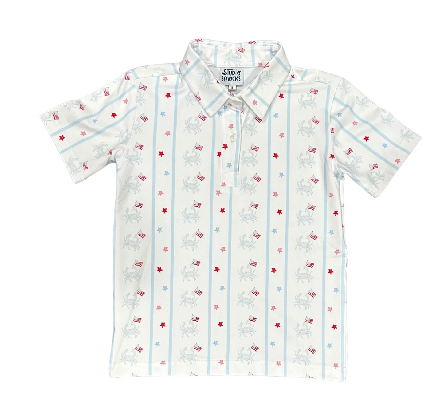 Patriotic Crab Polo- Studio Smocks