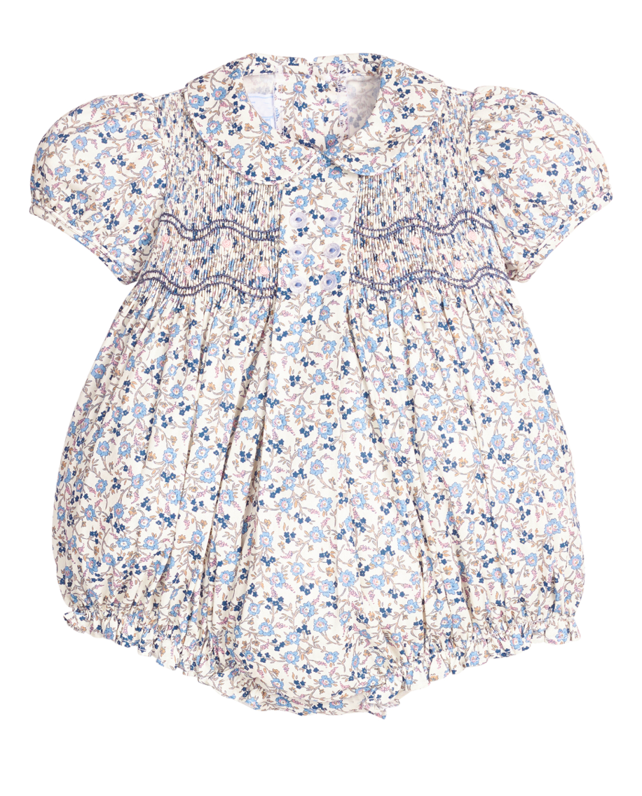 Smocked Bridget Bubble - Wisteria Floral