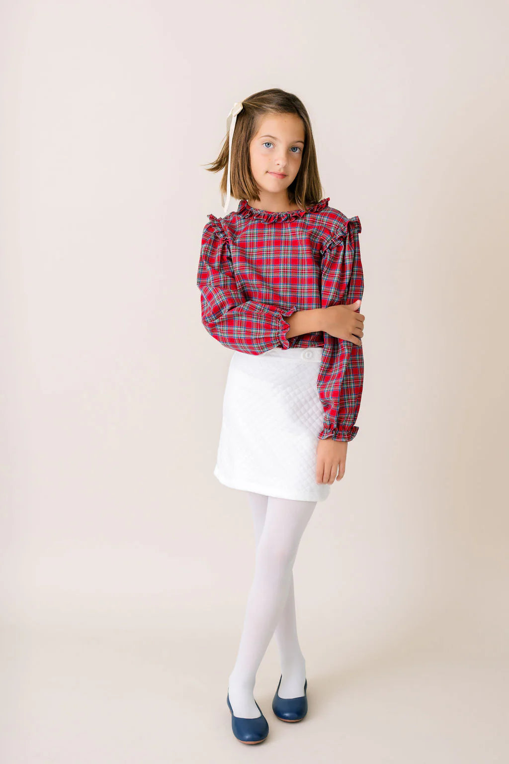 Evelyn Blouse Long Sleeve – Hawthorn Plaid