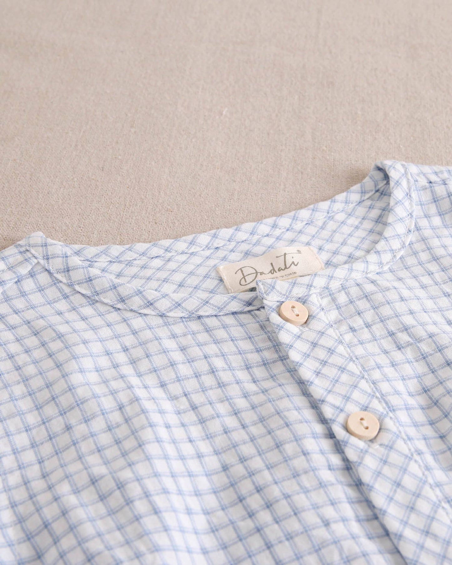 Dadati - Pastel blue checkered boy's shirt