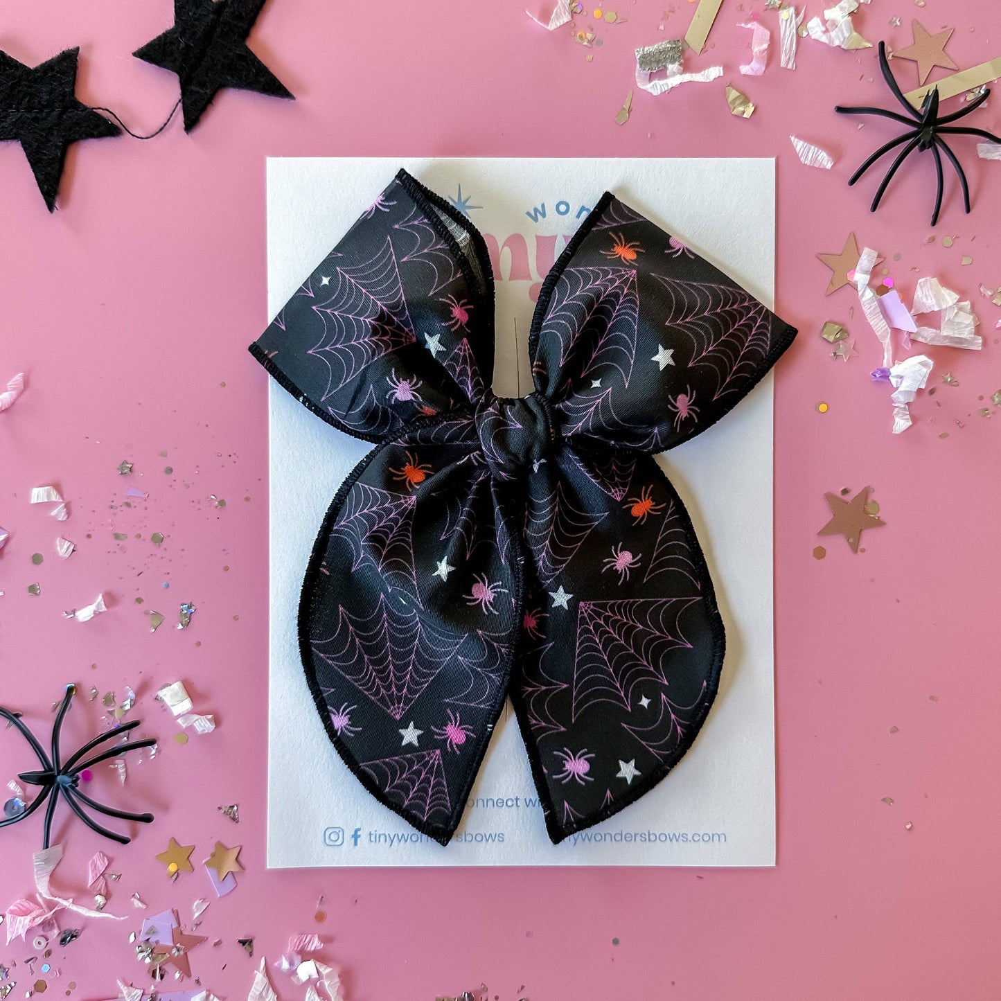 Tiny Wonders Bows - Pink Spider Webs