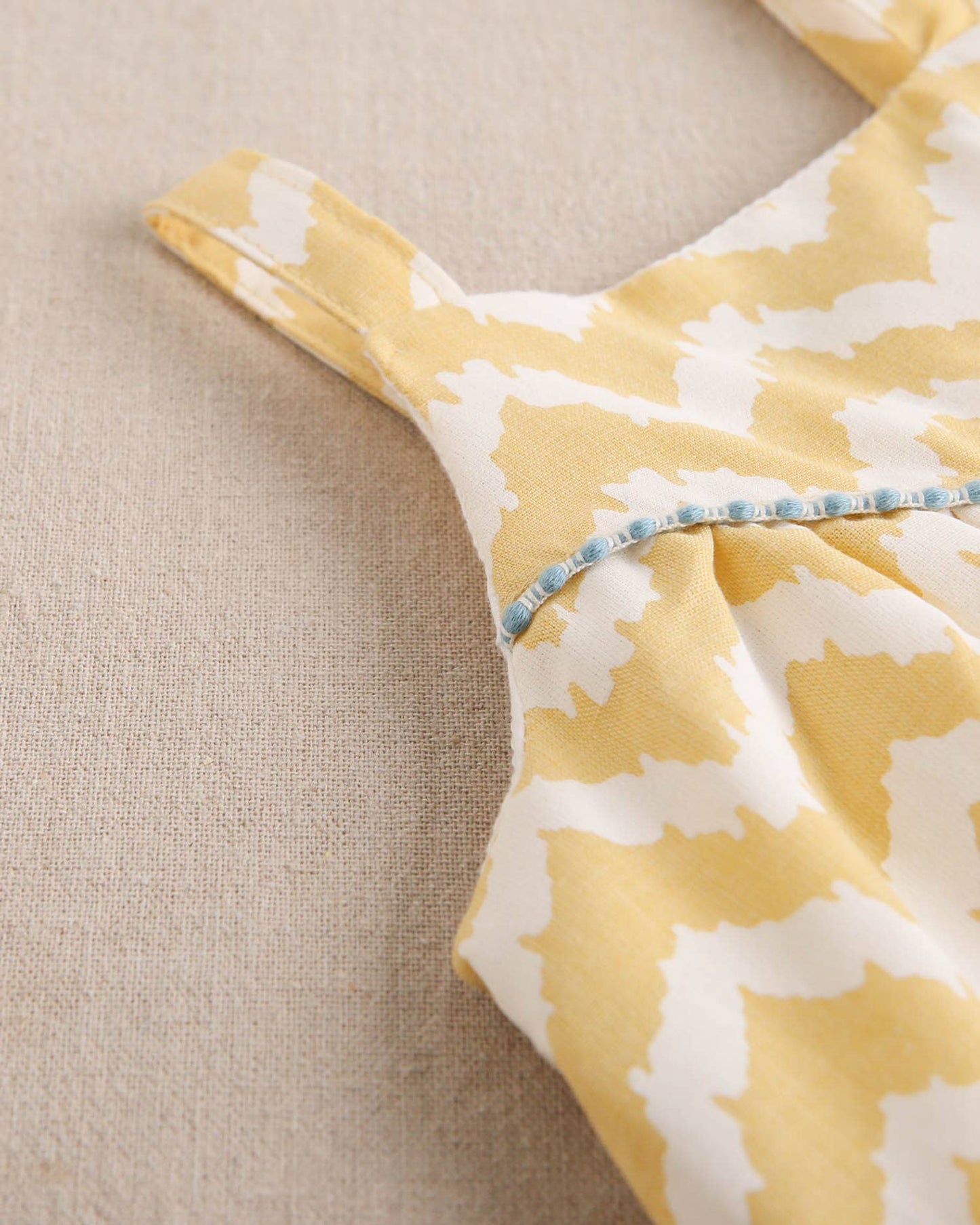 Dadati - Mustard and white zigzag baby dress with matching panties
