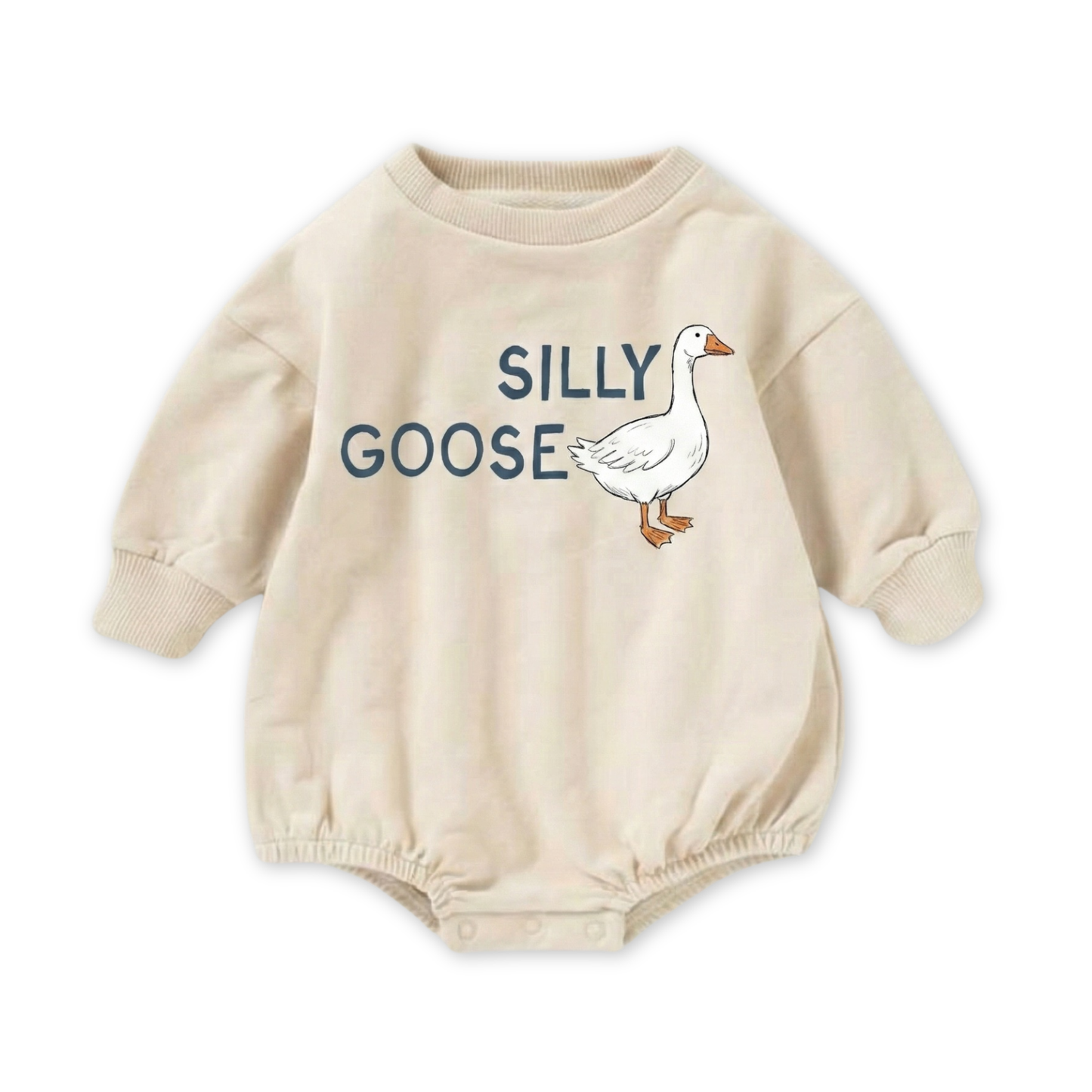 bug + bean kids - Organic Cotton French Terry Bubble Romper - Silly Goose