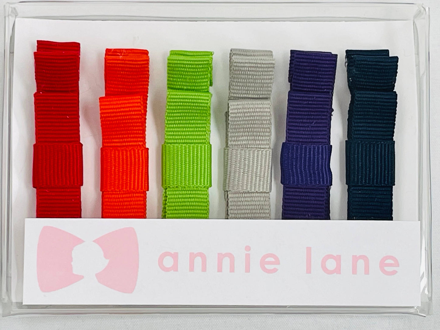 Box of 6 hair bows - solid #8