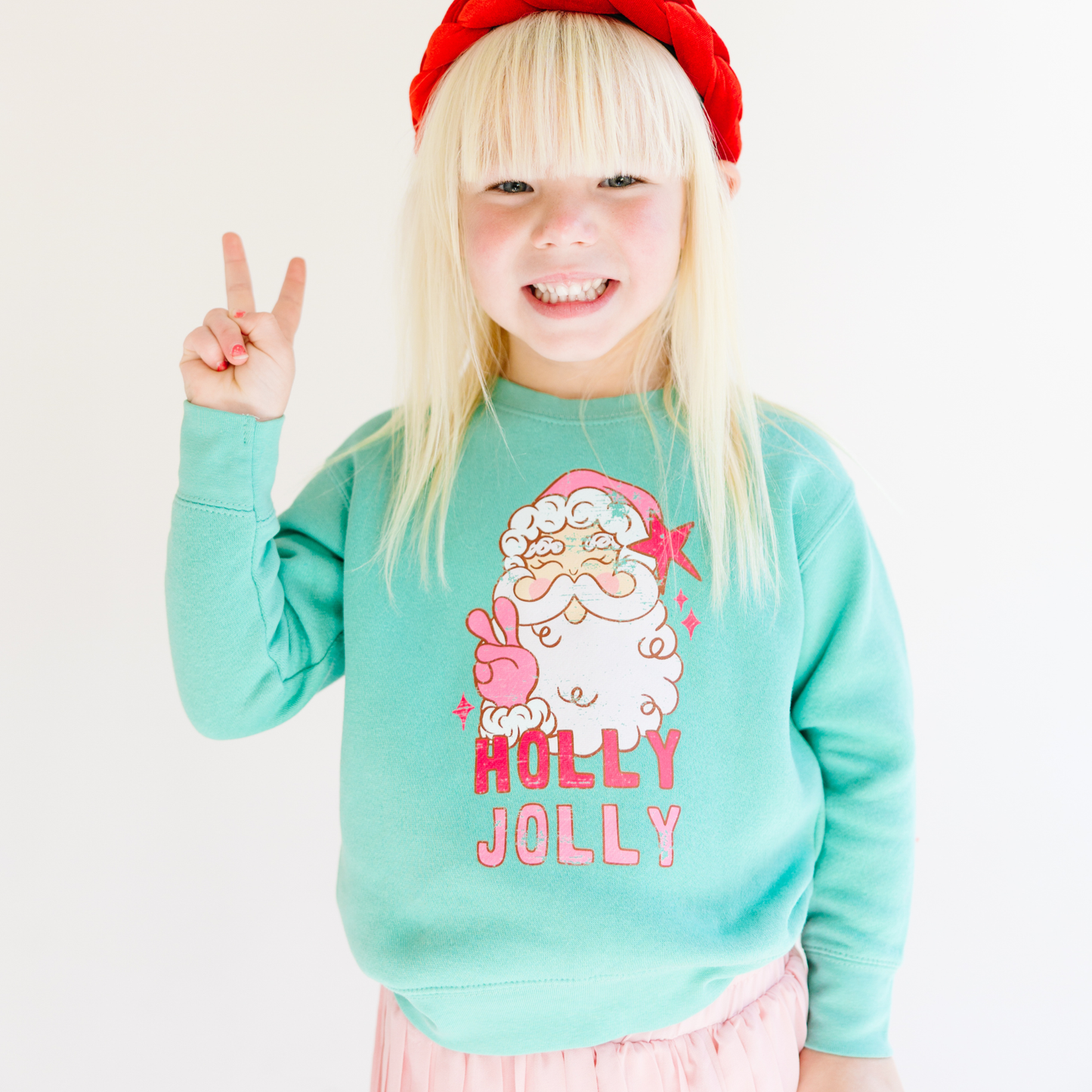 Benny & Ray Apparel - Holly Jolly Santa Christmas Kids Pullover Sweatshirt