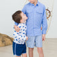 RuffleButts + RuggedButts - Boys Navy Dolphin Hem Swim Trunks