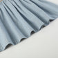 Lil Cactus - Blue Pinstripe Brown Smocked Ruffle Collar Dress