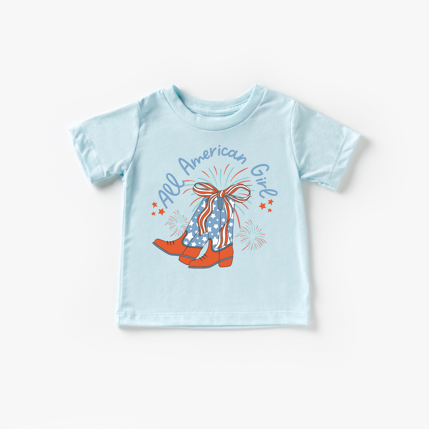 Benny & Ray Apparel - All American Girl Cowboy Boots 4th of July Shirt