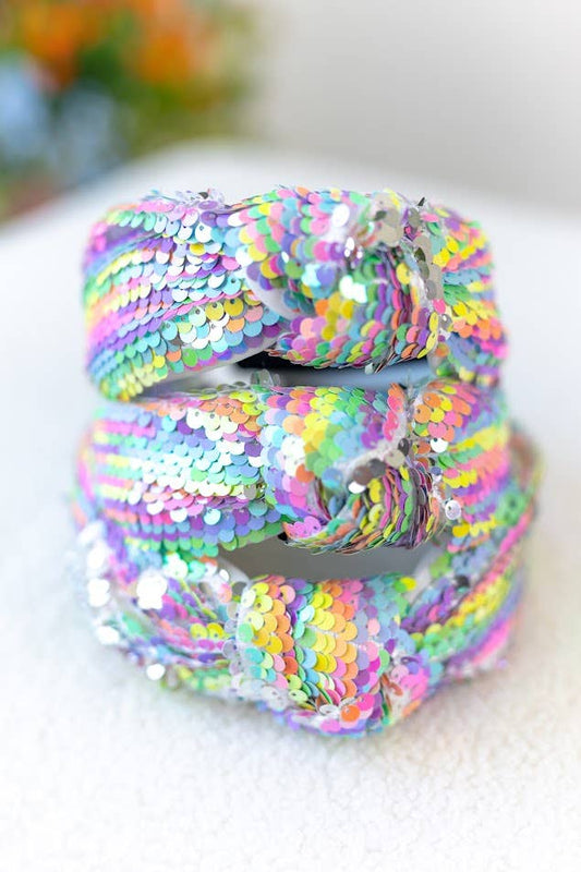 Cheeky Plum - Sequin Headband - Colorful Cascade