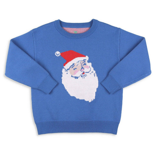 Shrimp and Grits Kids - Sweater - Jolly Blue Santa