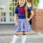 Little Stocking Co. - Navy Bow Scalloped Knee Socks