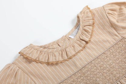 Lil Cactus - Light Brown Smocked Ruffle Dress