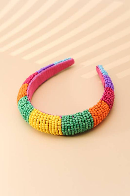 JOSSLYN by wall to wall - COLORFUL SEED BEADED HEADBAND | 40HB126