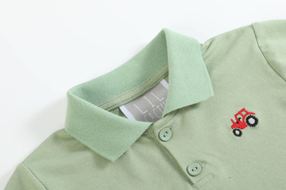 Green Tractor Polo Golf Shirt