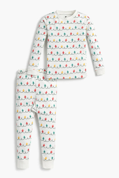 Monica + Andy - Holiday Kids Two-Piece Pajama Set_Holiday Tree Lights