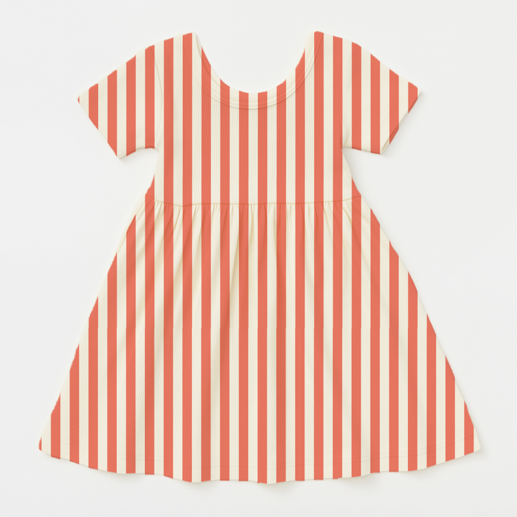 Polished Prints - Red Striped Holiday Dress - Girls Clothing - Christmas 2025