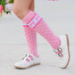 Little Stocking Co. - Pink Bow Scalloped Knee Socks